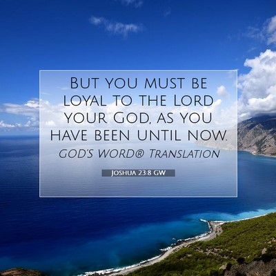 Picture 07 - Joshua 23:8 GW - But you must be loyal to the Lord your God, as - Bible Verse Picture