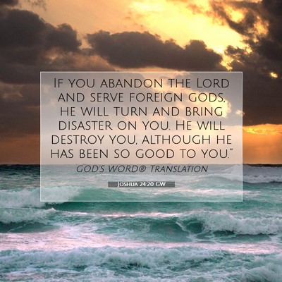 Picture 07 - Joshua 24:20 GW - If you abandon the Lord and serve foreign gods, - Bible Verse Picture