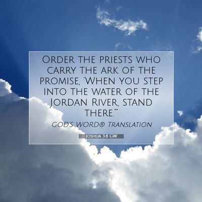 Picture 07 - Joshua 3:8 GW - Order the priests who carry the ark of the - Bible Verse Picture