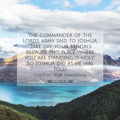 Picture 07 - Joshua 5:15 GW - The commander of the Lord’s army said to - Bible Verse Picture