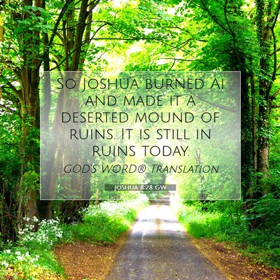 Picture 07 - Joshua 8:28 GW - So Joshua burned Ai and made it a deserted mound - Bible Verse Picture