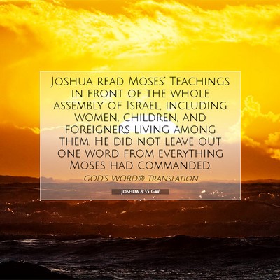 Picture 07 - Joshua 8:35 GW - Joshua read Moses’ Teachings in front of the - Bible Verse Picture