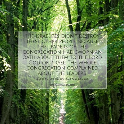 Picture 07 - Joshua 9:18 GW - The Israelites didn’t destroy these other - Bible Verse Picture