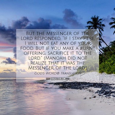 Picture 07 - Judges 13:16 GW - But the Messenger of the Lord responded, “If I - Bible Verse Picture
