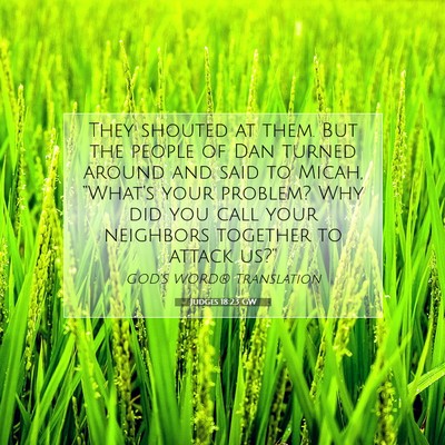 Picture 07 - Judges 18:23 GW - They shouted at them. But the people of Dan - Bible Verse Picture