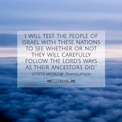 Picture 07 - Judges 2:22 GW - I will test the people of Israel with these - Bible Verse Picture