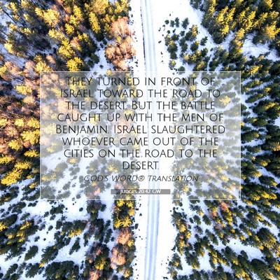 Picture 07 - Judges 20:42 GW - They turned in front of Israel toward the road to - Bible Verse Picture