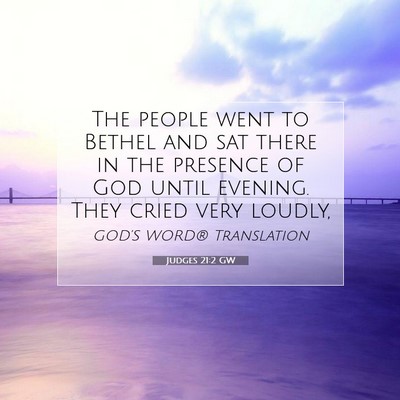 Picture 07 - Judges 21:2 GW - The people went to Bethel and sat there in the - Bible Verse Picture