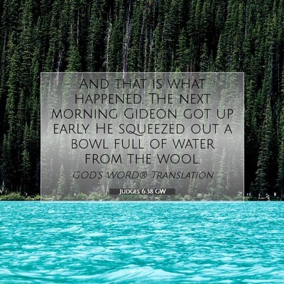 Picture 07 - Judges 6:38 GW - And that is what happened. The next morning - Bible Verse Picture
