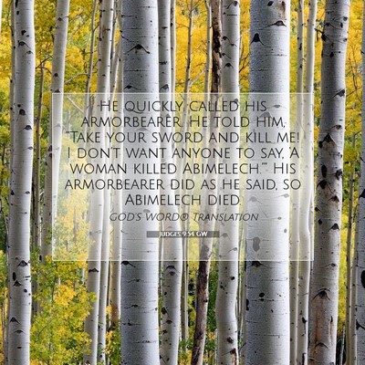 Picture 07 - Judges 9:54 GW - He quickly called his armorbearer. He told him, - Bible Verse Picture
