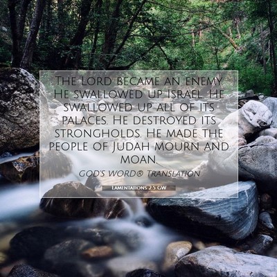 Picture 07 - Lamentations 2:5 GW - The Lord became an enemy. He swallowed up Israel. - Bible Verse Picture