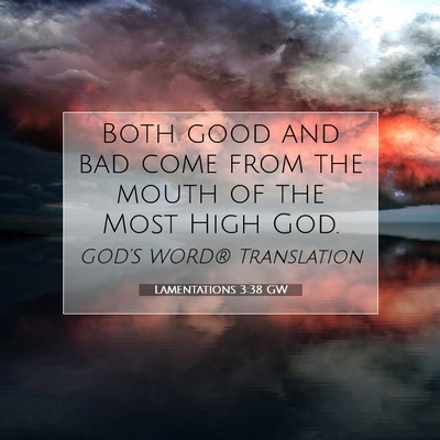 Picture 07 - Lamentations 3:38 GW - Both good and bad come from the mouth of the Most - Bible Verse Picture