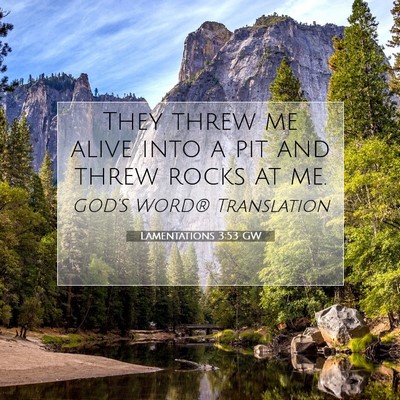 Picture 07 - Lamentations 3:53 GW - They threw me alive into a pit and threw rocks at - Bible Verse Picture