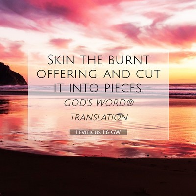 Picture 07 - Leviticus 1:6 GW - Skin the burnt offering, and cut it into - Bible Verse Picture