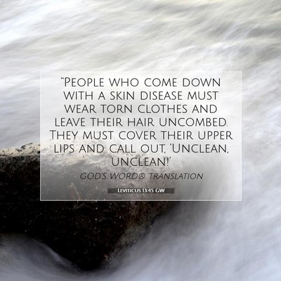 Picture 07 - Leviticus 13:45 GW - “People who come down with a skin disease must - Bible Verse Picture