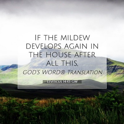 Picture 07 - Leviticus 14:43 GW - If the mildew develops again in the house after - Bible Verse Picture
