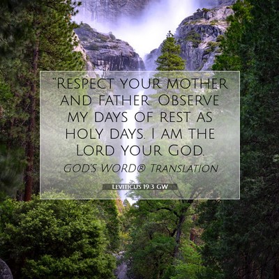 Picture 07 - Leviticus 19:3 GW - “Respect your mother and father. Observe my - Bible Verse Picture
