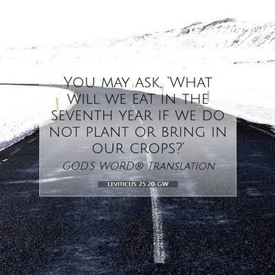 Picture 07 - Leviticus 25:20 GW - You may ask, ‘What will we eat in the seventh - Bible Verse Picture