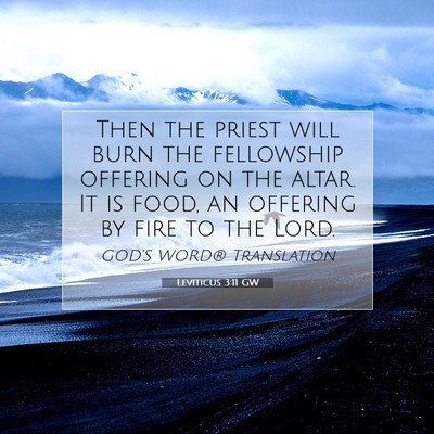 Picture 07 - Leviticus 3:11 GW - Then the priest will burn the fellowship offering - Bible Verse Picture