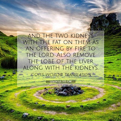 Picture 07 - Leviticus 3:15 GW - and the two kidneys with the fat on them as an - Bible Verse Picture