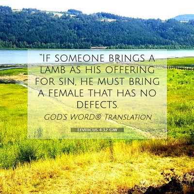 Picture 07 - Leviticus 4:32 GW - “If someone brings a lamb as his offering for - Bible Verse Picture