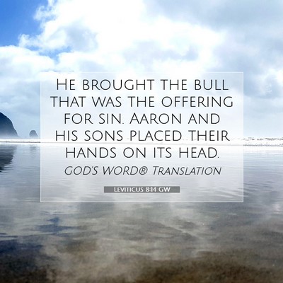 Picture 07 - Leviticus 8:14 GW - He brought the bull that was the offering for - Bible Verse Picture