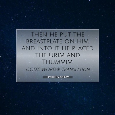 Picture 07 - Leviticus 8:8 GW - Then he put the breastplate on him, and into it - Bible Verse Picture