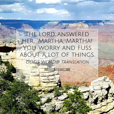 Picture 07 - Luke 10:41 GW - The Lord answered her, “Martha, Martha! You - Bible Verse Picture