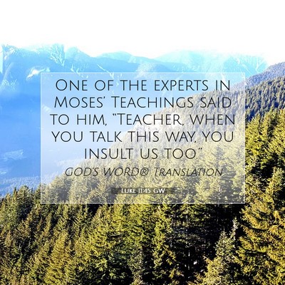 Picture 07 - Luke 11:45 GW - One of the experts in Moses’ Teachings said to - Bible Verse Picture