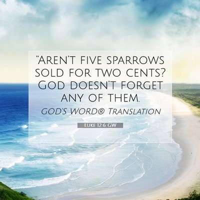 Picture 07 - Luke 12:6 GW - “Aren’t five sparrows sold for two cents? God - Bible Verse Picture