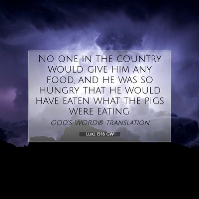 Picture 07 - Luke 15:16 GW - No one in the country would give him any food, - Bible Verse Picture