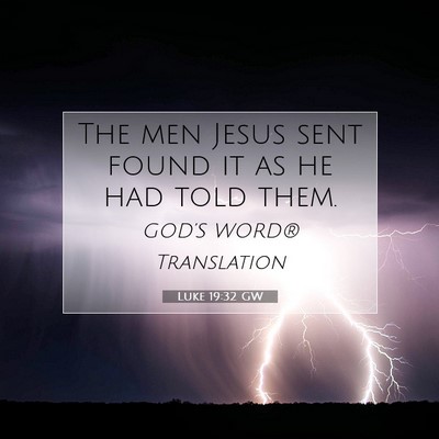 Picture 07 - Luke 19:32 GW - The men Jesus sent found it as he had told - Bible Verse Picture