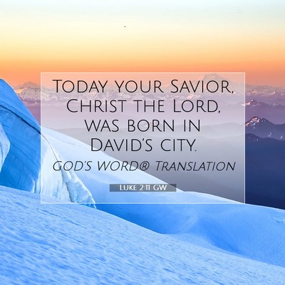 Picture 07 - Luke 2:11 GW - Today your Savior, Christ the Lord, was born in - Bible Verse Picture