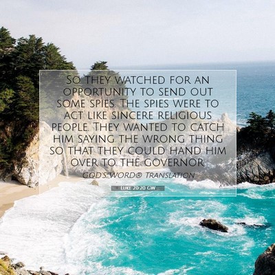 Picture 07 - Luke 20:20 GW - So they watched for an opportunity to send out - Bible Verse Picture
