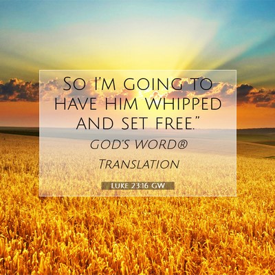 Picture 07 - Luke 23:16 GW - So I’m going to have him whipped and set - Bible Verse Picture