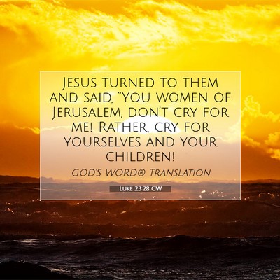 Picture 07 - Luke 23:28 GW - Jesus turned to them and said, “You women of - Bible Verse Picture