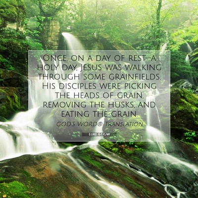 Picture 07 - Luke 6:1 GW - Once, on a day of rest—a holy day, Jesus was - Bible Verse Picture