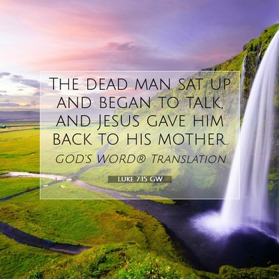 Picture 07 - Luke 7:15 GW - The dead man sat up and began to talk, and Jesus - Bible Verse Picture