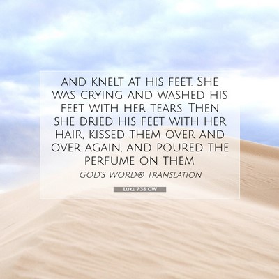 Picture 07 - Luke 7:38 GW - and knelt at his feet. She was crying and washed - Bible Verse Picture