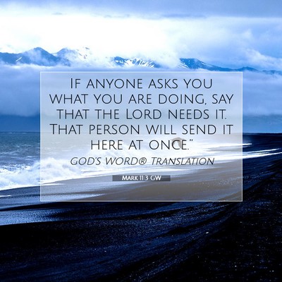 Picture 07 - Mark 11:3 GW - If anyone asks you what you are doing, say that - Bible Verse Picture