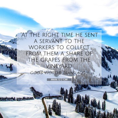 Picture 07 - Mark 12:2 GW - “At the right time he sent a servant to the - Bible Verse Picture