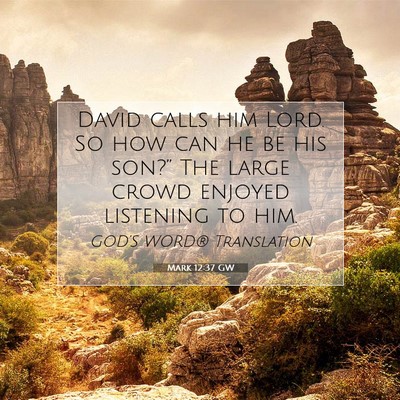 Picture 07 - Mark 12:37 GW - David calls him Lord. So how can he be his - Bible Verse Picture