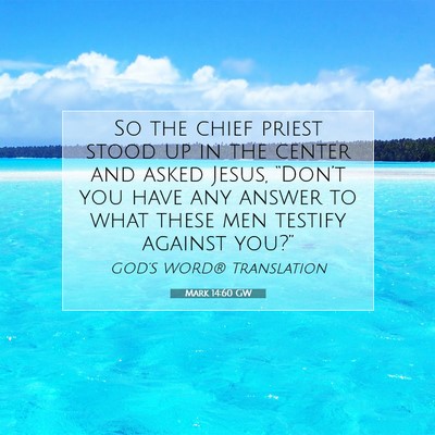 Picture 07 - Mark 14:60 GW - So the chief priest stood up in the center and - Bible Verse Picture