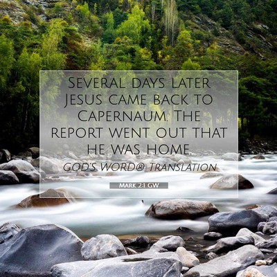 Picture 07 - Mark 2:1 GW - Several days later Jesus came back to Capernaum. - Bible Verse Picture