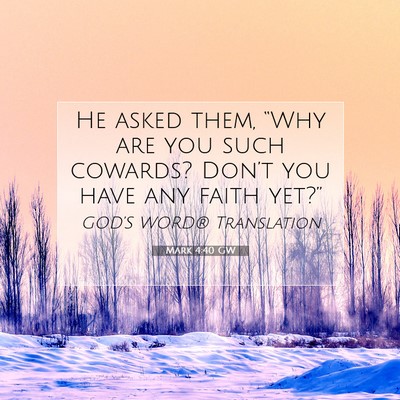 Picture 07 - Mark 4:40 GW - He asked them, “Why are you such cowards? - Bible Verse Picture