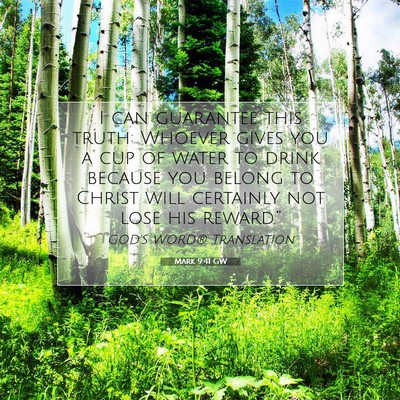 Picture 07 - Mark 9:41 GW - I can guarantee this truth: Whoever gives you a - Bible Verse Picture