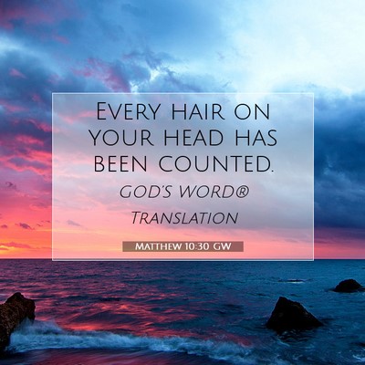 Picture 07 - Matthew 10:30 GW - Every hair on your head has been - Bible Verse Picture