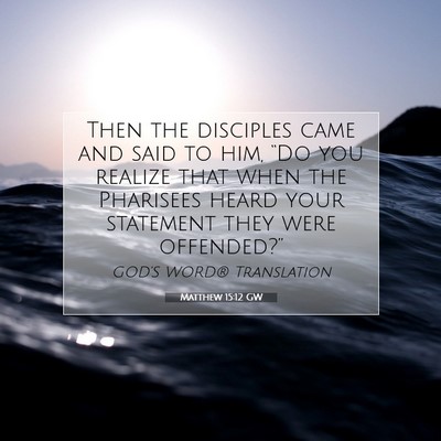 Picture 07 - Matthew 15:12 GW - Then the disciples came and said to him, “Do - Bible Verse Picture