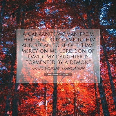 Picture 07 - Matthew 15:22 GW - A Canaanite woman from that territory came to him - Bible Verse Picture
