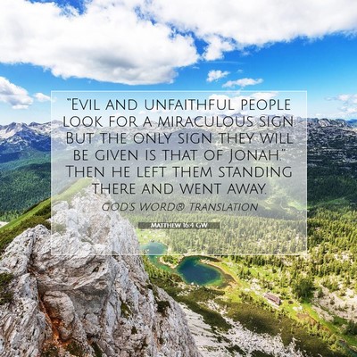 Picture 07 - Matthew 16:4 GW - “Evil and unfaithful people look for a - Bible Verse Picture